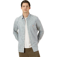 Thomas Scott Checkered Slim Fit Spread Collar Long Sleeve Casual Shirt For Mens