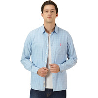 Thomas Scott Checkered 100% Cotton With Spread Collar Casual Shirts For Mens