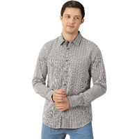 Thomas Scott Men's 100% Cotton Slim Fit Full Sleeves Solid Casual Shirt Coffee