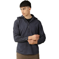 Thomas Scott 100% Cotton Checkred Hodiee Half Placket Shirts For Mens