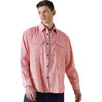 Thomas Scott Mens | Full Sleeve | Corduroy | Double Pockets | Relaxed Fit | 100% Cotton | Spread Collar | Casual | Shirts (Pink_M)