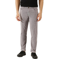 Thomas Scott Men Steel Grey Mid Rise Slim Fit Corduroy Chino Pants (Steel Grey, 36)