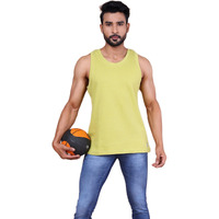 Colors Men Jacquard Sleeveless T-Shirt - 100% Cotton, Breathable, Super Stretch, Anti-Fungal Dye Vest. Pack Of 1
