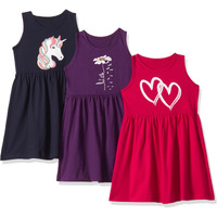 T2F Girls Cotton Knee-Length Casual Dress(Pack Of 3)