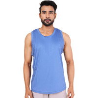 Rupa Colors Mens Playsure Dry Fit Activewear Tank Top | 100% Polyester Fabric | Power Mesh Armholes | Cut-Sew Design Colony Blue