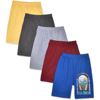 T2F Boy Printed Regular Fit Shorts(Pack Of 5),Multi,8-9 Years