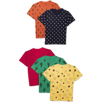 T2F Boy Cotton Printed Regular Fit T-Shirt (Pack Of 5),Multicolour,13-14 Years