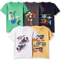 T2F Boy Cotton Printed Regular Fit T-Shirt (Pack Of 5),Multicolour,8-9 Years