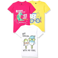 T2F Boy's T-Shirt (Bys-Tsrt-Sld-01_Combo 7_11-12 Years_Multicolour_11 Years-12 Years)
