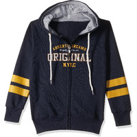 T2F Cotton Hooded Neck Regular Fit Sweatshirt (Boys-Ss_35_Navy_11-12 Years)