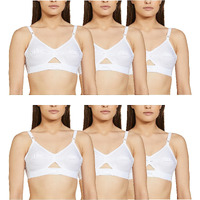 Rupa Women's Cotton Wire Free Modern Non-Padded Bra (Pack Of 6) (Chanderkiran_White_42)