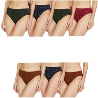 Rupa Jon Printed Panty For Women | 100% Cotton Fabric | Inner Elastic | Pack Of 7 Assorted
