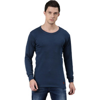 Rupa Jon Solid Thermal Top For Men, Cotton Fabric, Round Neck, Full Sleeves, Regular Fit Blue