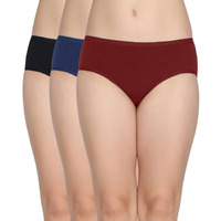 Zivame Low Rise Full Coverage Hipster Panty (Pack Of 3) - Multicolor