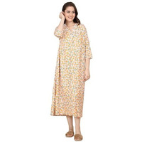 Sweet Dreams Women's Rayon Midi Night Dress Nightgown (Ocw-2762 Bright Orange Xl)