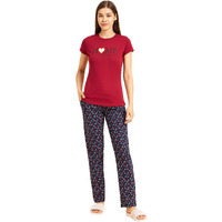 Sweet Dreams Women's Regular Fit Pyjama Set (Ocw-2900_Salsa Red