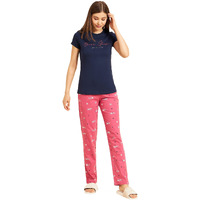 Sweet Dreams Women Cotton Top & Pyjama Set Navy