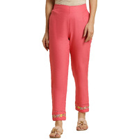 W For Woman Pink Slim Pants Wit Embroidery At Hem_23Auw62652-220115_M_10