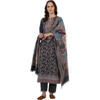 W Grey Straight Kurta, Straight Pant & Dupatta For Women (Size: L)-24Nows11943-314081