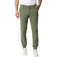 Thomas Scott Men's Solid Regular Fit Trouser Olive