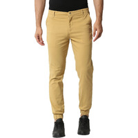 Thomas Scott Men's Solid Regular Fit Trouser Khaki