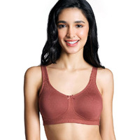 Nykd (Nyb105 Cotton Non Padded & Non Wired Everyday Bra For Women | Full Coverage Bra With No Sweat & Breast Separating Feature With Wide Straps - Rust