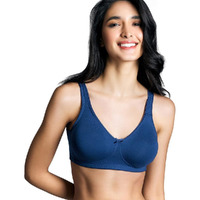 Nykd (Nyb105 Cotton Non Padded & Non Wired Everyday Bra For Women | Full Coverage Bra With No Sweat & Breast Separating Feature With Wide Straps - Evening Blue
