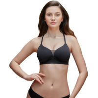 Nykd Women's Wirefree Padded Seamless 4-Way Stretch Bra | Invisible Fit | Lighter Than Air Fabric | Soft Foam Cups | Ultimate Comfort & Freedom | Super Comfy Everyday Wear Bra, Nyb225, Black, 34C, 1N