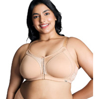 Nykd By Nykaa Womens Full Support M-Frame Heavy Bust Everyday Cotton Bra | Non-Padded | Wireless | Full Coverage| Bra, Nyb101, Sand, 32D, 1N