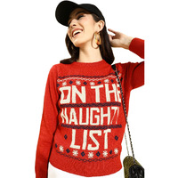 Style Quotient Women Red Typography Printed Pullover (Aw21Sqmelody_Rw-M)