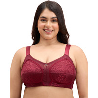 Nykd By Nykaa Ultimate No Bulge, Shape & Support Non Padded Non Wired Lace Bra Nyb033 Wine (38F)