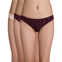 Nykd (Nyp112 Assorted (Pack Of 3) Low Rise Bikini Panty Underwear For Women | Super Soft, Breathable Cotton With Anti Microbial & Anti Odour Finish | Low Rear Coverage With Ultra-Soft Elastics