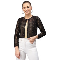 Style Quotient Women Black Solid Shrug