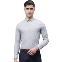 Style Quotient Men Blue And White Solid Self Design Polycotton Slim Fit Formal Shirt