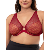 Nykd Everyday Textured Lace Support Bra For Women Daily Use Non-Padded, Wired, Full Coverage Bra, Nyb140, Red, 42C, 1N