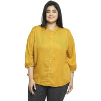 Style Quotient Plus Women Solid White Viscose Rayon Formal Shirt
