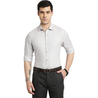 Turtle Men 100% Cotton Grey Solid Slim Fit Formal Shirts