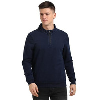 Turtle Men Cotton Tencel Slim Fit Full Sleeve Blue Sweatshirt
