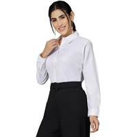 Style Quotient Women Self Design White Polycotton Formal Shirt