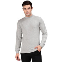 Style Quotient Men Solid Grey Knitted Regular Sweater