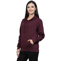 Style Quotient Women Maroon Hooded Oversized Sweatshirt