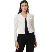 Style Quotient Women White Knit Button Down Shrug