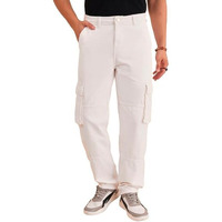 Style Quotient Men White Relaxed Fit Mid Rise Cargos