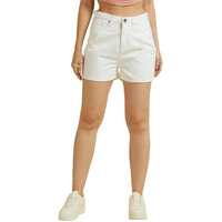 Style Quotient Women White High Rise Denim Shorts