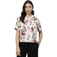 Style Quotient Women Beige And Multi Floral Print Polyester Shirt