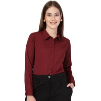 Style Quotient Women Maroon Formal Shirt