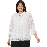 Style Quotient Women White Lace Top
