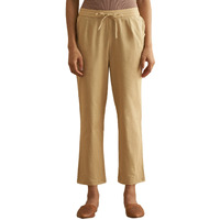 W For Woman Folksong Cotton Blend Strechable Straight Pants For Women | Cotton Blend Straight Pants For Women | Trousers For Women