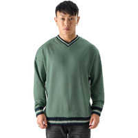 The Souled Storetss Varsity: Green Baymen Oversized Sweatshirts Sweatshirts Hoodies Pullovers Crewneck Hooded Zip-Up Graphic Printed Solid Color Block Sportswear Casual Warm Cozy Comfortable Winter