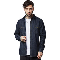 The Souled Store Mens & Boys 100% Cotton Classic Denim Shirtraw Blue Solid Shirts Shirt For Men Casual Half Sleeves Regular Fit Printed Stylish Latest Cotton Summer Branded Wrinkle Free Tre